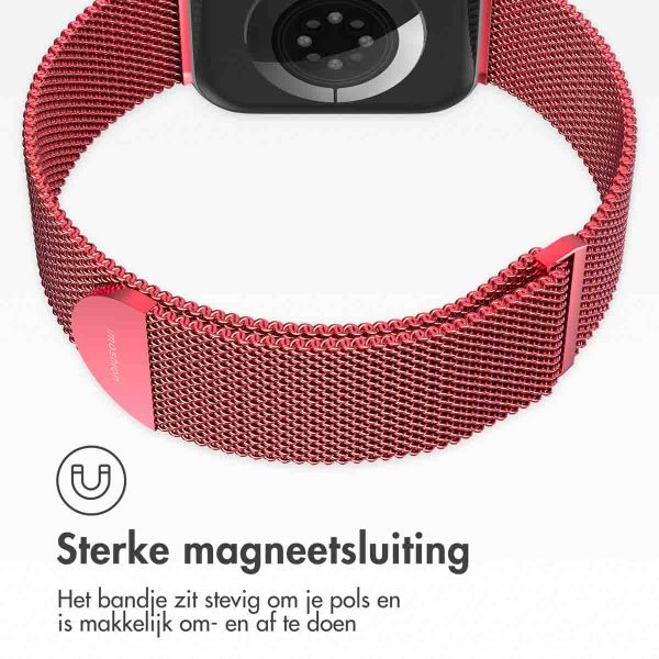 imoshion Milanees magnetisch bandje Apple Watch Series 1-9 / SE - 38/40/41 mm / Series 10 - 42 mm - Maat M - Rood