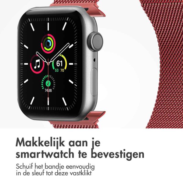 imoshion Milanees magnetisch bandje Apple Watch Series 1-9 / SE - 38/40/41 mm / Series 10 - 42 mm - Maat M - Rood