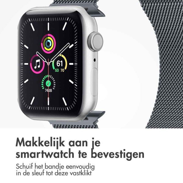 imoshion Milanees magnetisch bandje Apple Watch Series 1-9 / SE - 38/40/41 mm / Series 10 - 42 mm - Maat M - Grijs