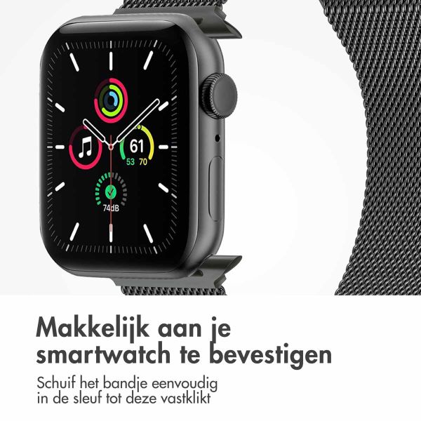 imoshion Milanees magnetisch bandje Apple Watch Series 1-9 / SE - 38/40/41 mm / Series 10 - 42 mm - Maat M - Space Grey