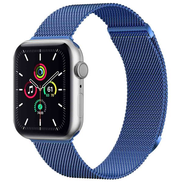 imoshion Milanees magnetisch bandje Apple Watch Series 1-10 / SE / Ultra (2) - 42/44/45/46/49 mm - Maat M - Blauw