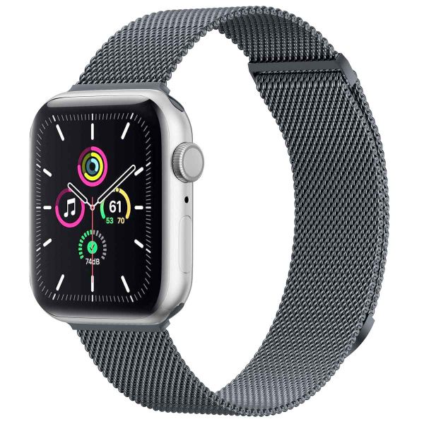 imoshion Milanees magnetisch bandje Apple Watch Series 1-10 / SE / Ultra (2) - 42/44/45/46/49 mm - Maat M - Grijs