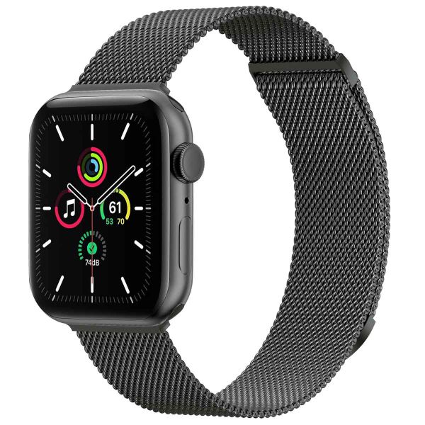 imoshion Milanees magnetisch bandje Apple Watch Series 1-10 / SE / Ultra (2) - 42/44/45/46/49 mm - Maat M - Space Grey