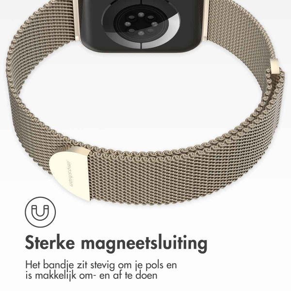 imoshion Milanees magnetisch bandje Apple Watch Series 1-10 / SE / Ultra (2) - 42/44/45/46/49 mm - Maat S - Sterrenlicht