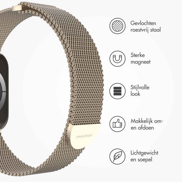 imoshion Milanees magnetisch bandje Apple Watch Series 1-10 / SE / Ultra (2) - 42/44/45/46/49 mm - Maat S - Sterrenlicht