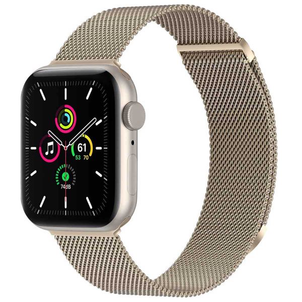 imoshion Milanees magnetisch bandje Apple Watch Series 1-10 / SE / Ultra (2) - 42/44/45/46/49 mm - Maat S - Sterrenlicht