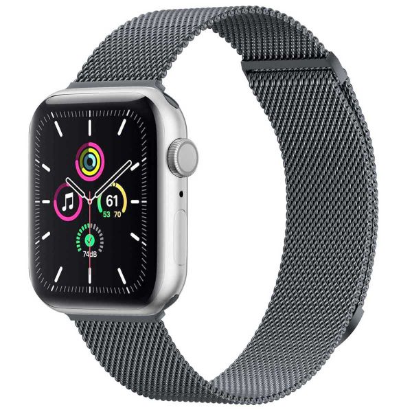 imoshion Milanees magnetisch bandje Apple Watch Series 1-10 / SE / Ultra (2) - 42/44/45/46/49 mm - Maat S - Grijs