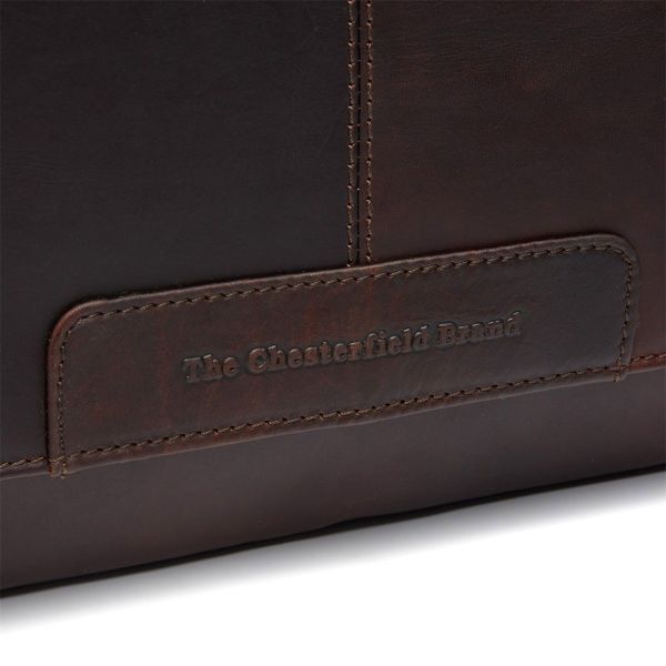 The Chesterfield Brand Richard Laptoptas 15-15.6 inch - Schoudertas - Echt leer - Donkerbruin