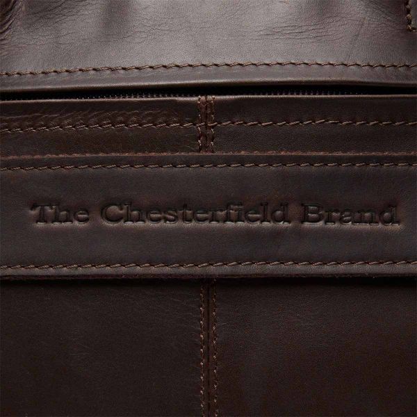 The Chesterfield Brand Ryan Laptoptas 17 inch - Echt leer - Donkerbruin