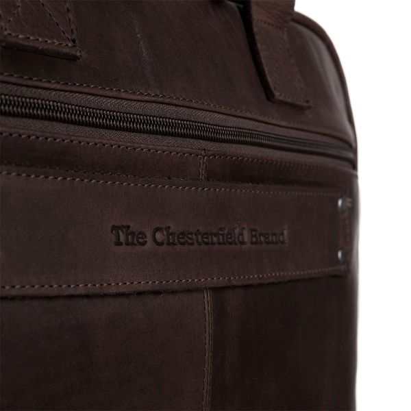 The Chesterfield Brand Calvi Laptoptas 15-15,6 inch - Echt leer - Donkerbruin