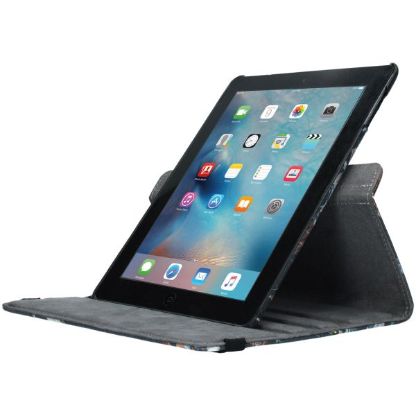 360° Draaibare Design Bookcase iPad 4 (2012) 9.7 inch / 3 (2012) 9.7 inch / 2 (2011) 9.7 inch - Zwart Marmer