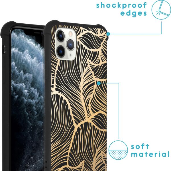 imoshion Design hoesje met koord iPhone 11 Pro Max - Bladeren - Goud