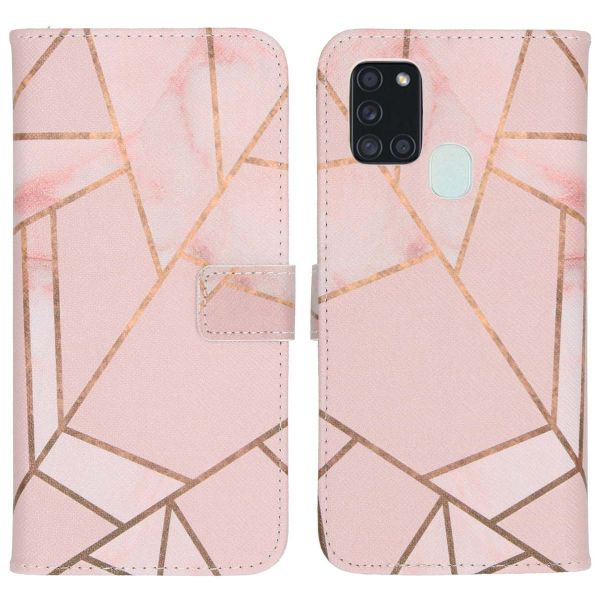 imoshion Design Softcase Bookcase Samsung Galaxy A21s - Pink Graphic