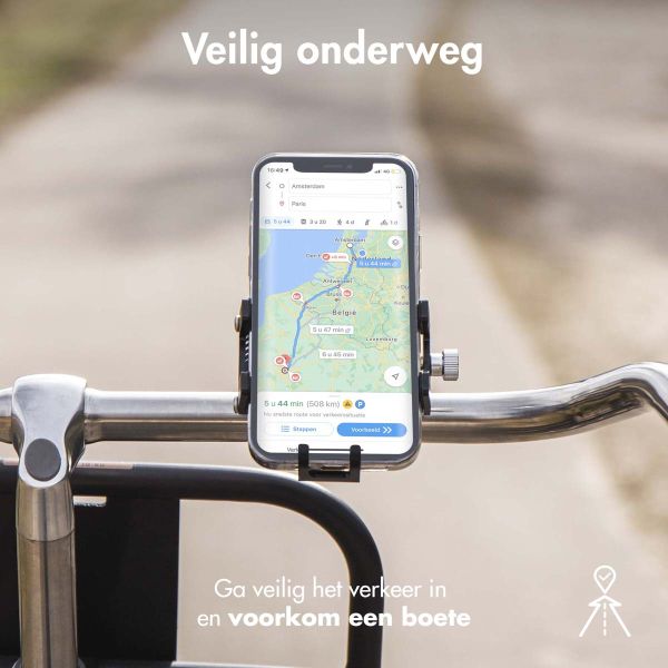 imoshion Telefoonhouder fiets - Verstelbaar - Universeel - Aluminium - Zwart