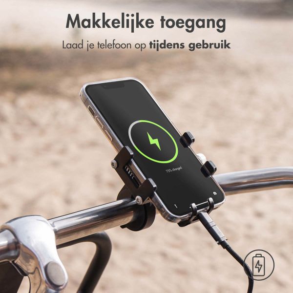 imoshion Telefoonhouder fiets - Verstelbaar - Universeel - Aluminium - Zwart