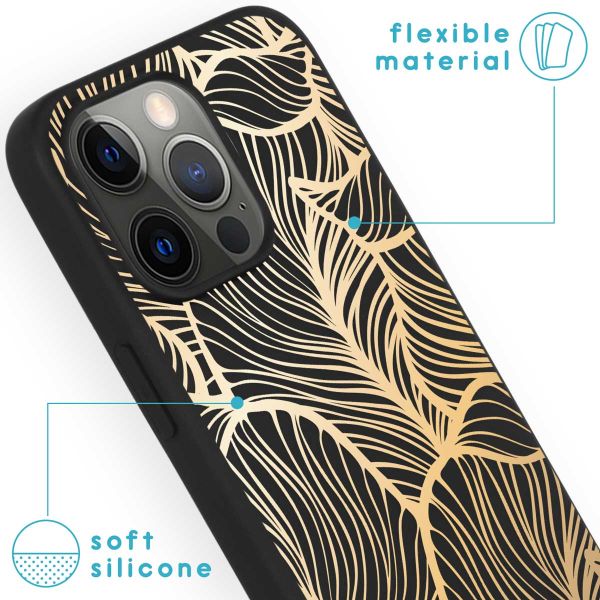 imoshion Design hoesje iPhone 13 Pro - Bladeren / Zwart