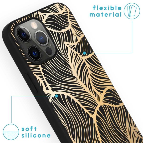 imoshion Design hoesje iPhone 13 Pro Max - Bladeren / Zwart