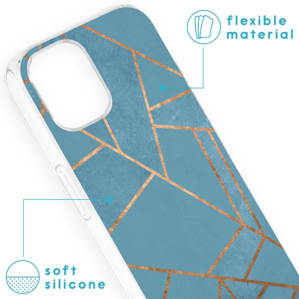 imoshion Design hoesje iPhone 13 - Grafisch Koper / Blauw