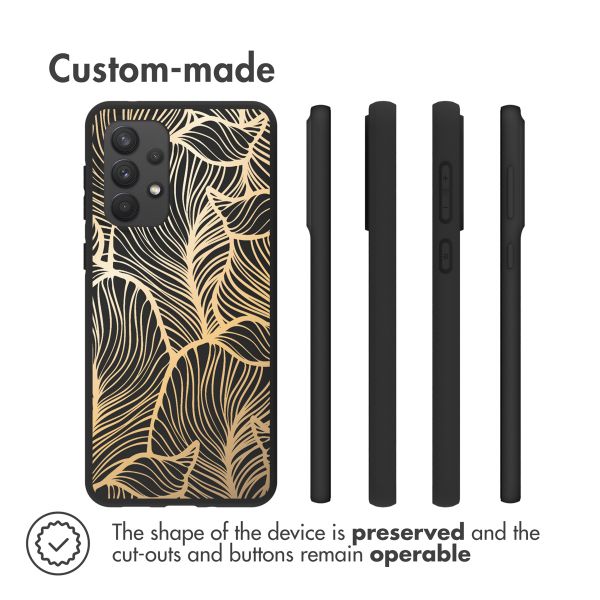 imoshion Design hoesje Samsung Galaxy A33 - Bladeren / Zwart