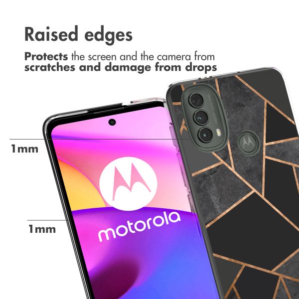 imoshion Design hoesje Motorola Moto E30 / E40 - Grafisch Koper / Zwart