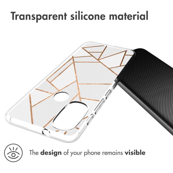 imoshion Design hoesje Motorola Moto E30 / E40 - Grafisch Koper / Wit