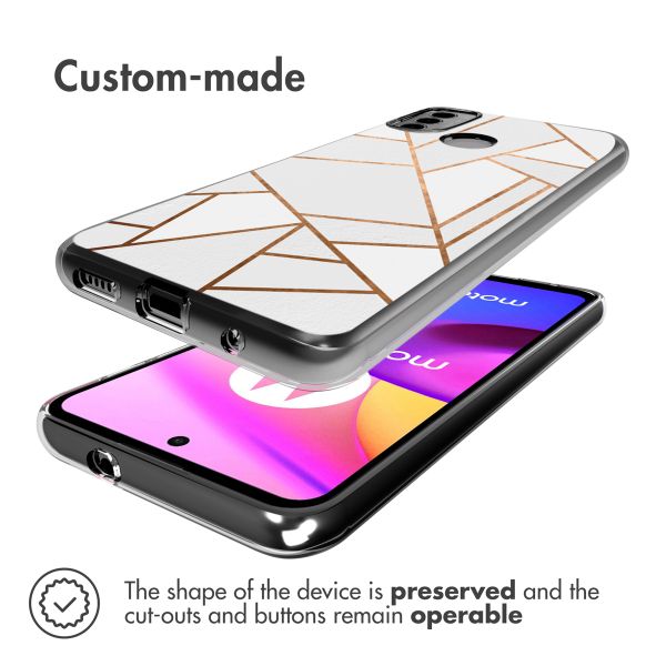 imoshion Design hoesje Motorola Moto E30 / E40 - Grafisch Koper / Wit