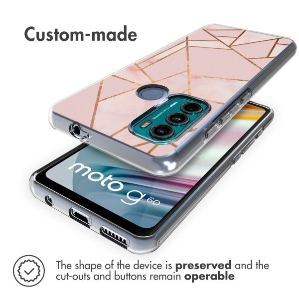 imoshion Design hoesje Motorola Moto G60 - Grafisch Koper / Roze