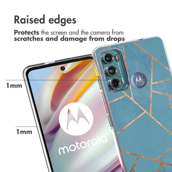 imoshion Design hoesje Motorola Moto G60 - Grafisch Koper / Blauw