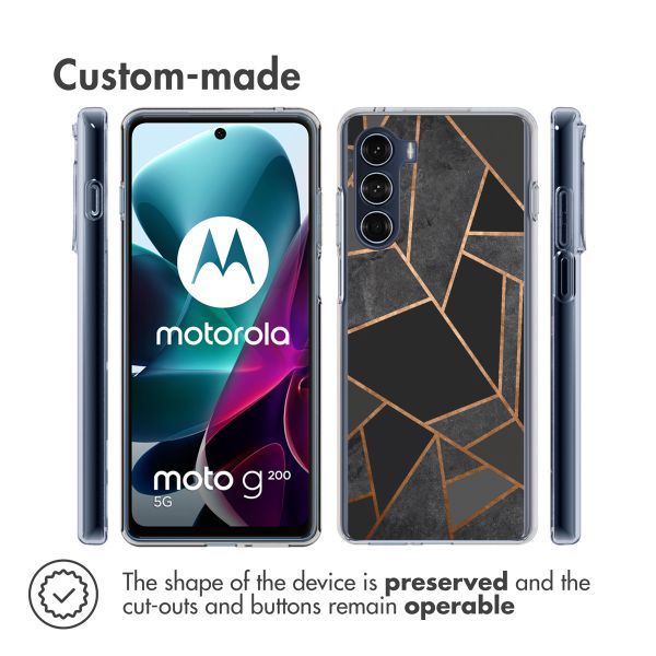 imoshion Design hoesje Motorola Moto G200 - Grafisch Koper / Zwart