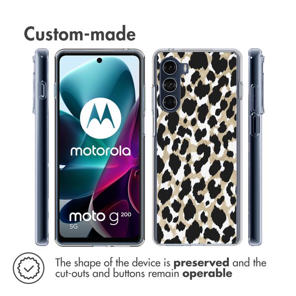 imoshion Design hoesje Motorola Moto G200 - Luipaard / Zwart