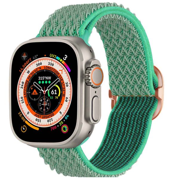 imoshion Elastisch nylon bandje Apple Watch Series 1-10 / SE / Ultra (2) - 42/44/45/46/49 mm - Turquoise