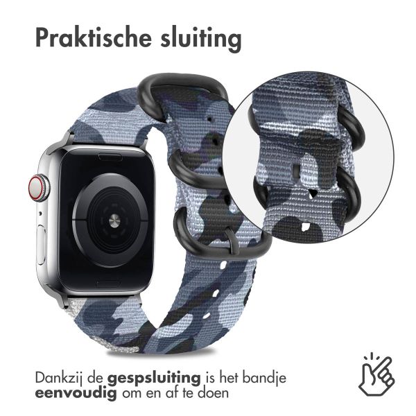 imoshion Nylon bandje Apple Watch Series 1-9 / SE - 38/40/41 mm / Series 10 - 42 mm - Camouflage Grijs