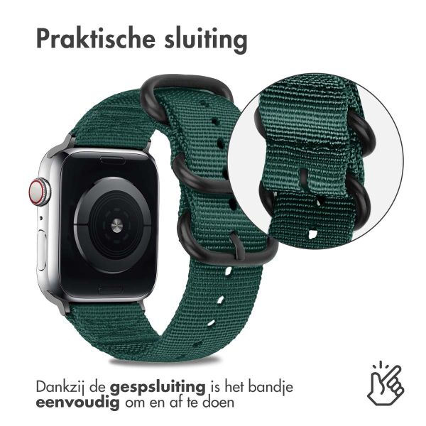 imoshion Nylon bandje Apple Watch Series 1-9 / SE - 38/40/41 mm / Series 10 - 42 mm - Donkergroen