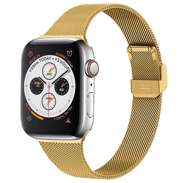 imoshion Milanees vouwbandje Apple Watch Series 1-9 / SE - 38/40/41 mm / Series 10 - 42 mm - Goud