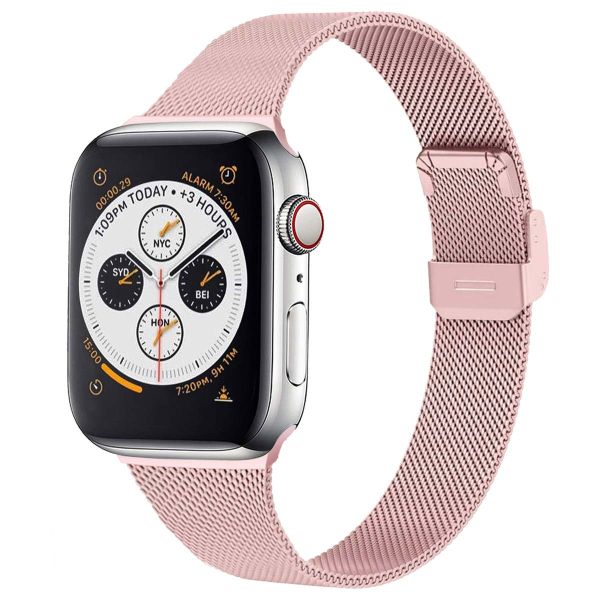 imoshion Milanees vouwbandje Apple Watch Series 1-9 / SE - 38/40/41 mm / Series 10 - 42 mm - Roze