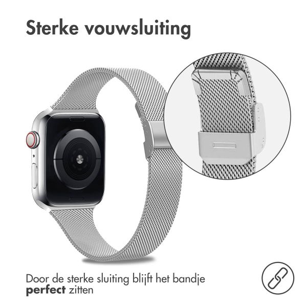 imoshion Milanees vouwbandje Apple Watch Series 1-9 / SE - 38/40/41 mm / Series 10 - 42 mm - Zilver