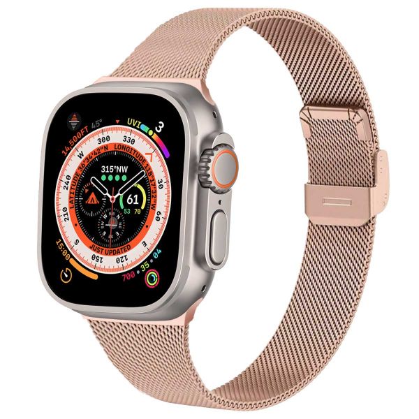 imoshion Milanees vouwbandje Apple Watch Series 1-10 / SE / Ultra (2) - 42/44/45/46/49 mm - Rosé Goud