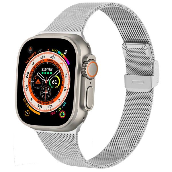 imoshion Milanees vouwbandje Apple Watch Series 1-10 / SE / Ultra (2) - 42/44/45/46/49 mm - Zilver