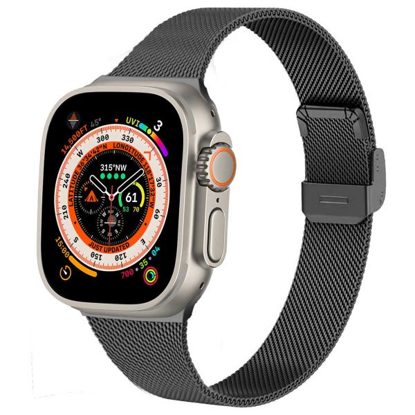 imoshion Milanees vouwbandje Apple Watch Series 1-10 / SE / Ultra (2) - 42/44/45/46/49 mm - Zwart