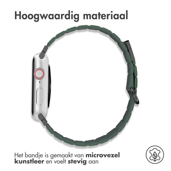 imoshion Magnetisch lederen bandje Apple Watch Series 1-9 / SE - 38/40/41 mm / Series 10 - 42 mm - Groen