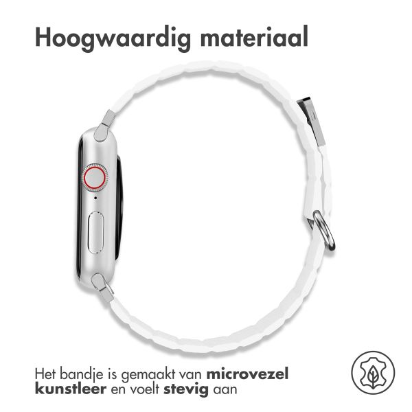 imoshion Magnetisch lederen bandje Apple Watch Series 1-9 / SE - 38/40/41 mm / Series 10 - 42 mm - Wit