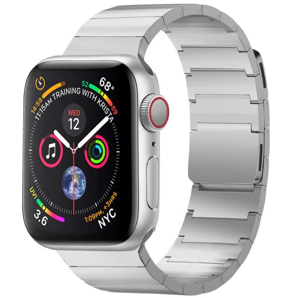 Selencia Stalen magnetisch bandje Apple Watch Series 1-9 / SE - 38/40/41 mm / Series 10 - 42 mm - Zilver