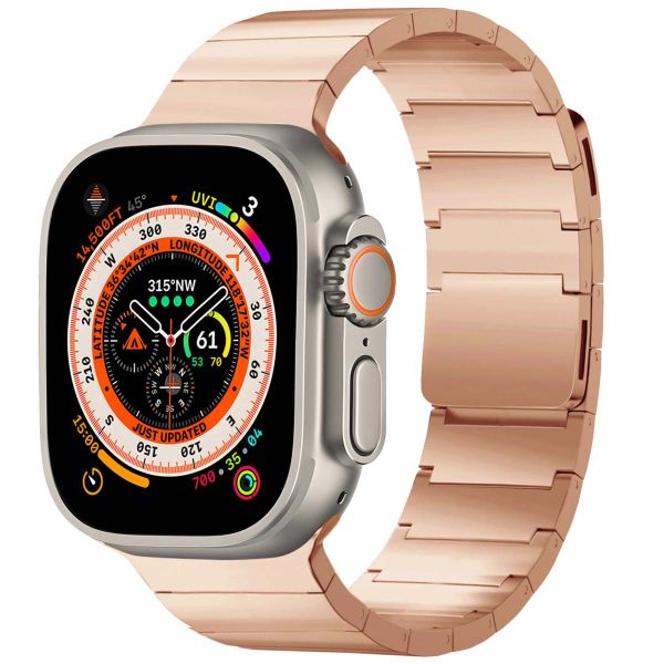 Selencia Stalen magnetisch bandje Apple Watch Series 1-10 / SE / Ultra (2) - 42/44/45/46/49 mm - Rosé Goud