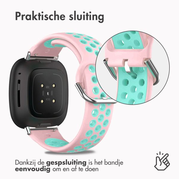 imoshion Siliconen sport bandje Fitbit Versa 4 / 3 / Sense (2) - Roze / Mintgroen