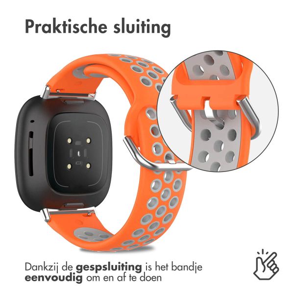 imoshion Siliconen sport bandje Fitbit Versa 4 / 3 / Sense (2) - Oranje/Grijs