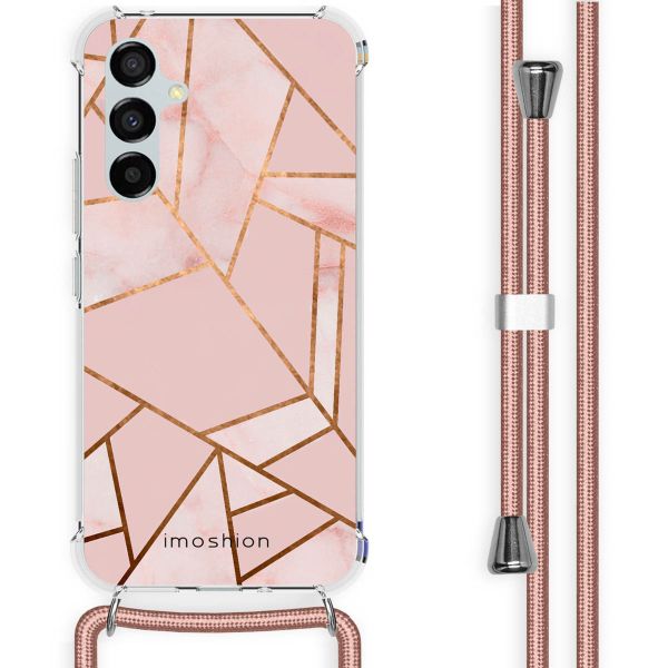 imoshion Design hoesje met koord Samsung Galaxy A54 (5G) - Grafisch Koper - Roze / Goud