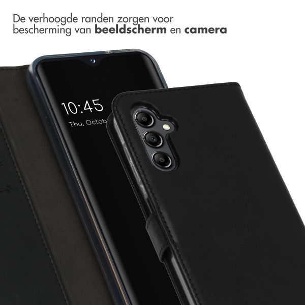 Selencia Echt Lederen Bookcase Samsung Galaxy A14 (5G) - Zwart