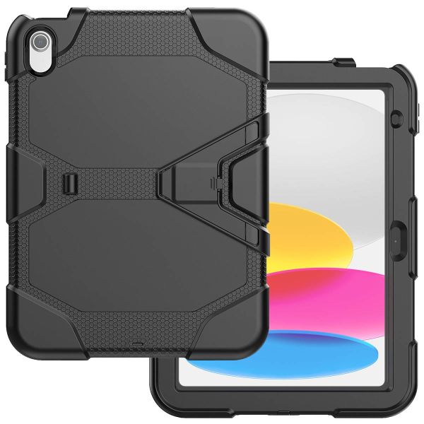 Extreme Protection Army Backcover iPad 10 (2022) 10.9 inch - Zwart