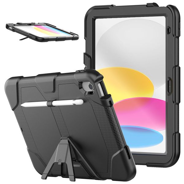 Extreme Protection Army Backcover iPad 10 (2022) 10.9 inch - Zwart