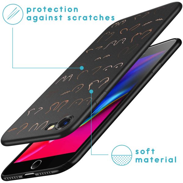 imoshion Design hoesje iPhone SE (2022 / 2020) / 8 / 7 - Boobs all over - Zwart